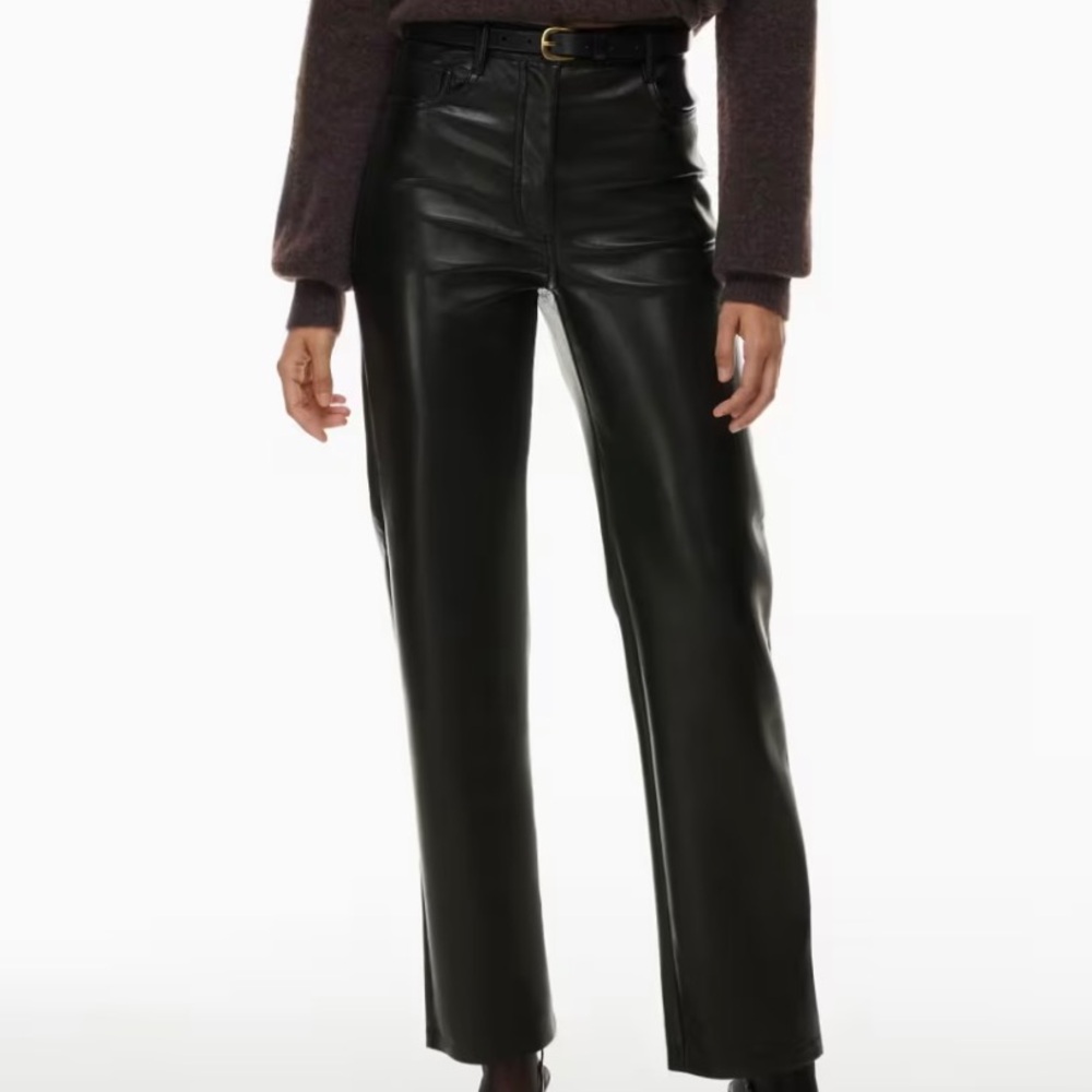Aritzia black faux leather pants size 2